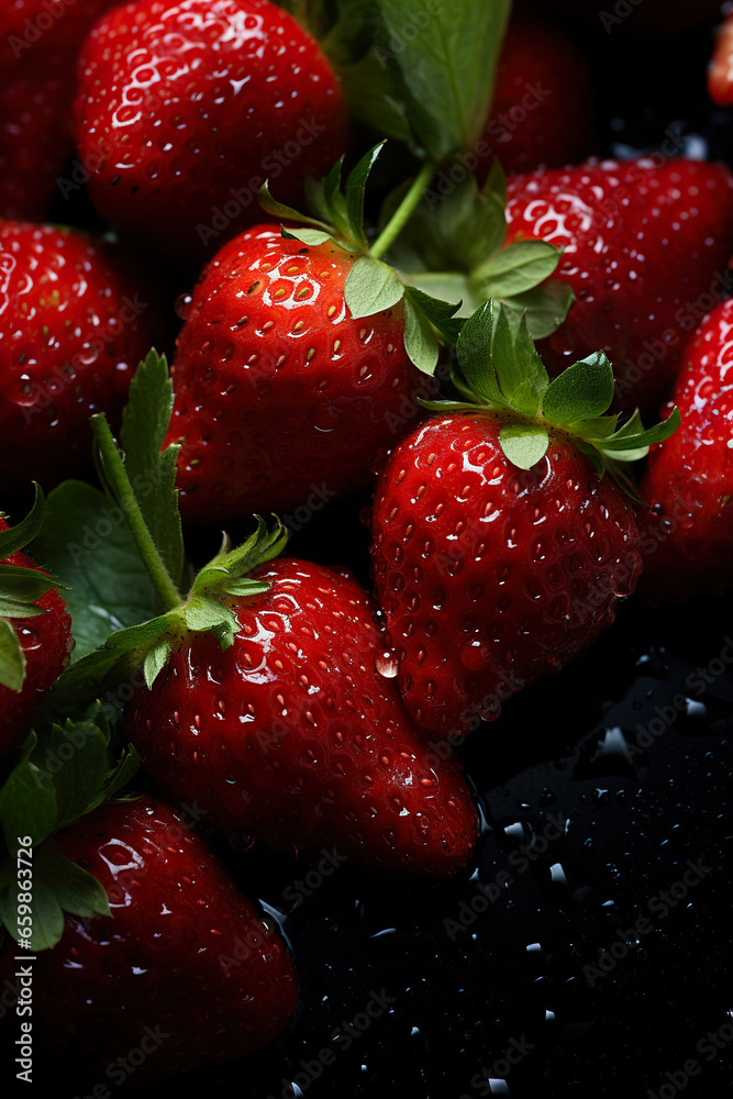 Fresh strawberries banner. Strawberry background. Close-up food photography Fresh strawberries banner. Strawberry background. Close-up food photography