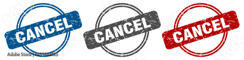 cancel stamp. cancel sign. cancel label set