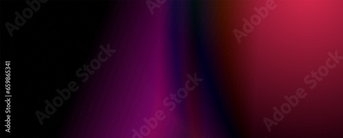 Background with trendy gradient and noise. Red and and black and purple colors. Glare from lenses, overlay texture. Vector banner with dust and smooth color transition