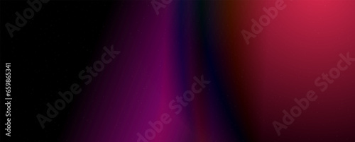 Background with trendy gradient and noise. Red and and black and purple colors. Glare from lenses, overlay texture. Vector banner with dust and smooth color transition