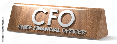 CFO word on wooden banner