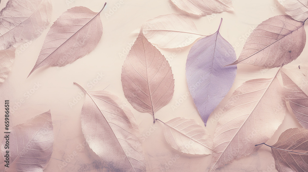 autumn background prints of dry leaves on paper scrapbooking, soft color delicate pastel colors blank copy space autumn background prints of dry leaves on paper scrapbooking, soft color delicate pastel colors blank copy space