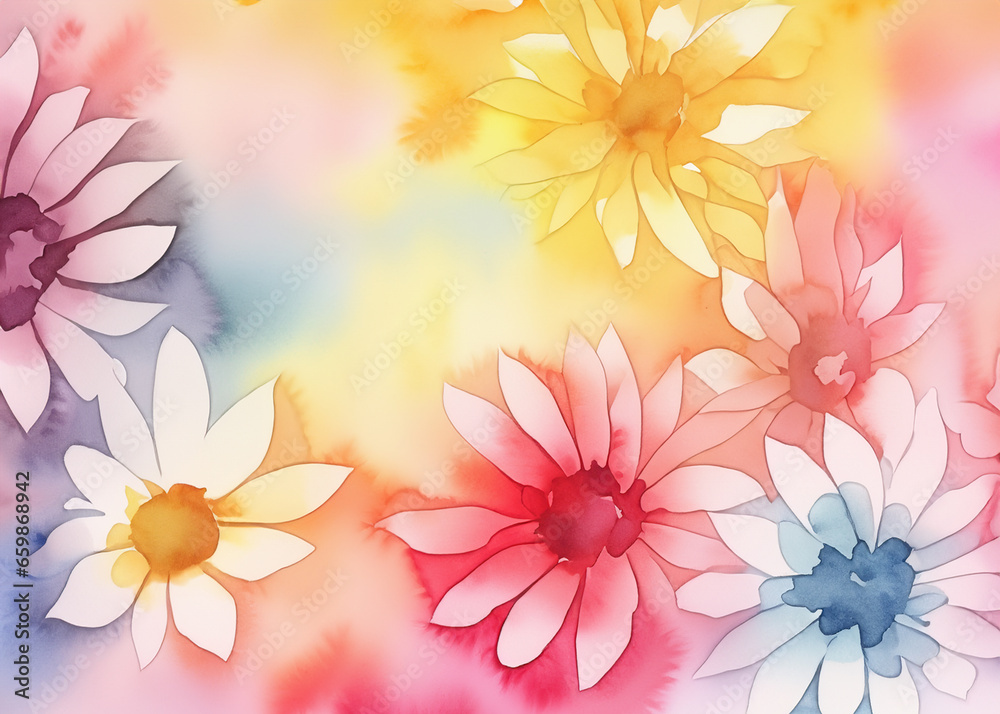 Fototapeta premium abstract water colour flower background in pastel colours created with generative ai technology