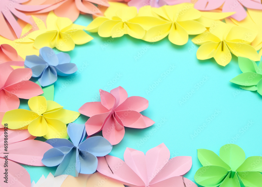 abstract flower background made of paper in pastel colours with copy space, good for post card, invitation or gift card, created with generative ai technology abstract flower background made of paper in pastel colours with copy space, good for post card, invitation or gift card, created with generative ai technology