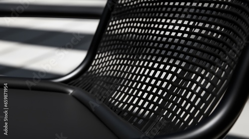 Closeup of black lounge chair. Modern minimalist home living room interior. materials for furniture finishing