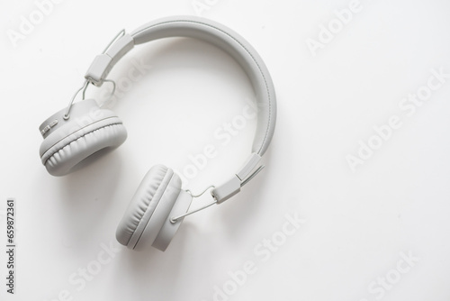 Wireless headphones on a white background. Bluetooth device