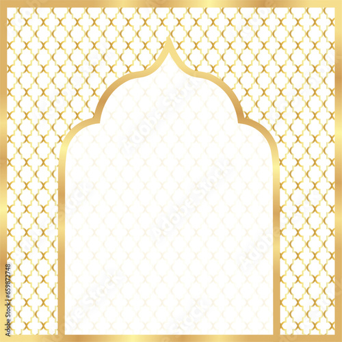Cover postcard golden oriental vintage arch frame	
