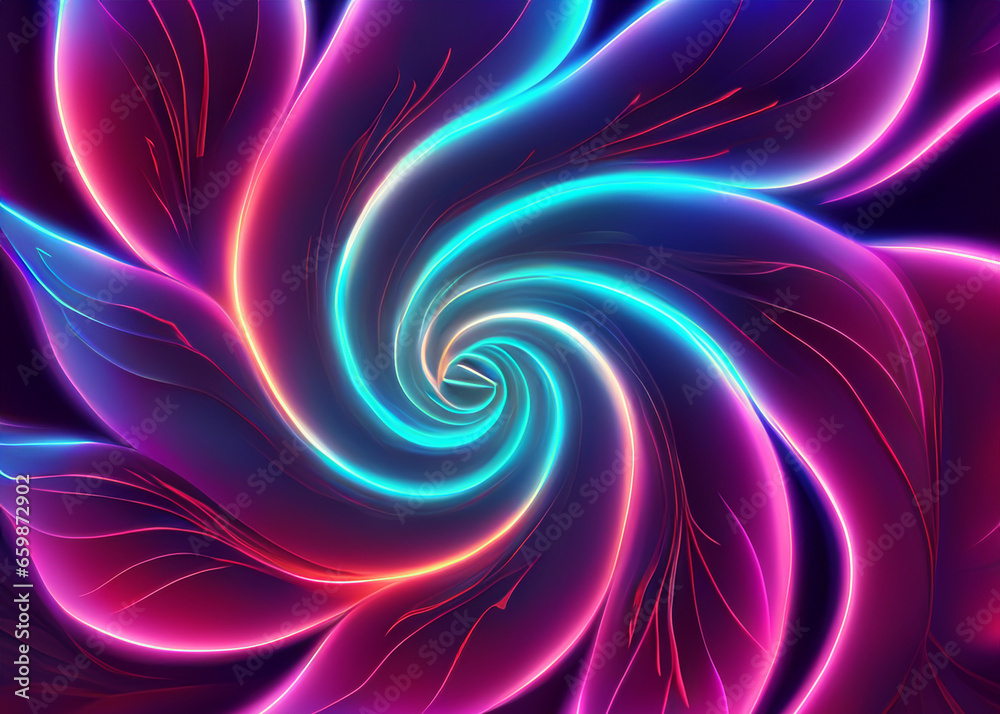Fototapeta premium abstract futuristic flower background in bright vivid colours created with generative ai technology