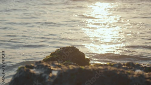 sea and rocks, the rhythm of the waves, nature's symphony of peace