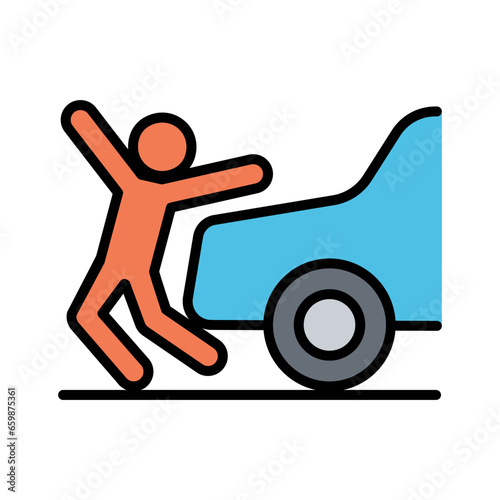 Car accident insurance icon