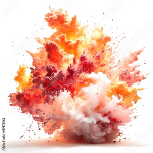 Colorful explosions on white background.