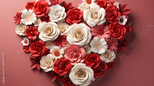 Abstract Valentine s day background Concept with flowers  Copy Space 