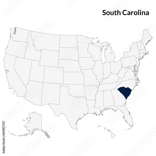 Map of South Carolina. South Carolina map. USA map