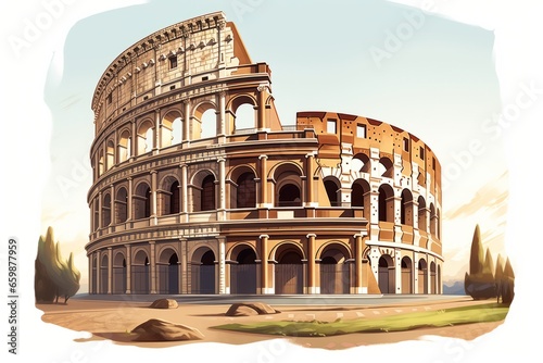 Foto Illustration of the grandeur of the Colosseum in Rome