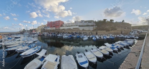 The beautiful Ventotene Island: Colorful Houses, Boats, and a Wonderful Sea. Popular island in the mediterranean near to Formia, Ponza, Ischia, Rome and Naples in Italy.