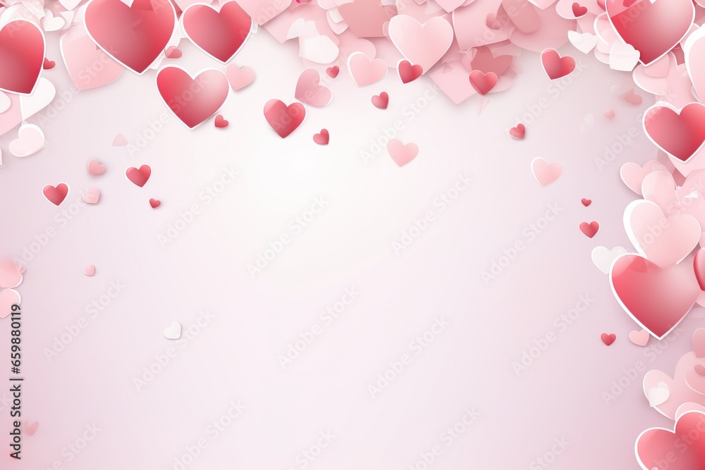 A romantic background adorned with love-filled hearts for Valentine's Day