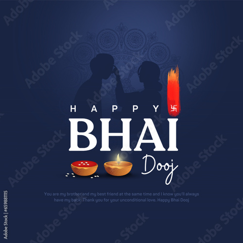 Fotografia Bhai Dooj, Hindu festival which celebrates the love between a brother and sister