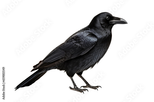 Realism in Crow Photography on isolated background