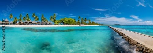 A tropical paradise: serene beach landscape, perfect for summer vacation wallpaper © Muhammad Shoaib