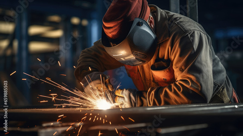 Forging in the Flames: The Blacksmith Shapes Red-Hot Metal Amidst Scorching Heat