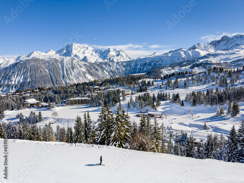 Skiing in Courchevel - Meribel , French Alps.