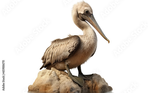 Cute Baby Pelican in 3D Glory on isolated background