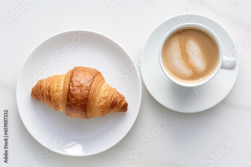 Morning Bliss: Croissant and Coffee