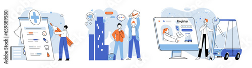 Insurance for car, property, travel, accident, life, medical. Insurance concept extends various aspects such as home, medical, life, and vehicle insurance Healthcare, finance, and medical service