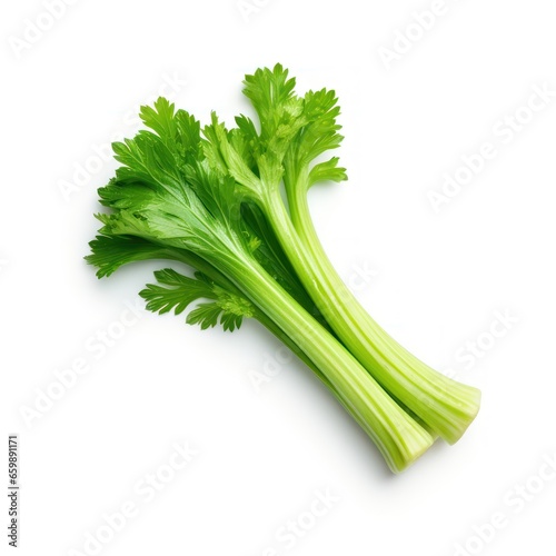 Celery on a white background. 