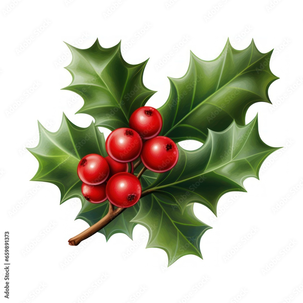 Holly on a white background. Holly on a white background.