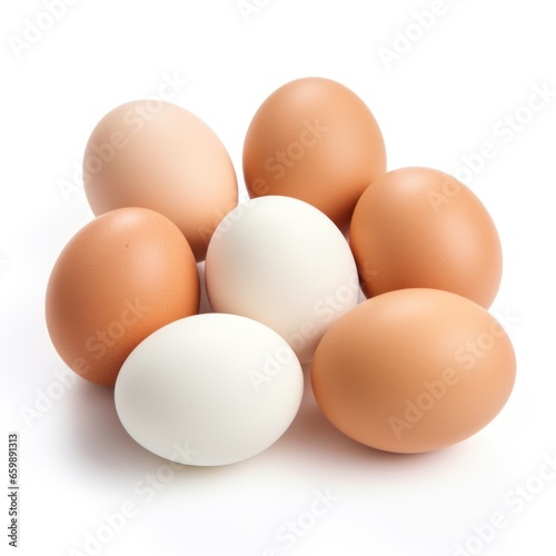 Eggs on a white background. 