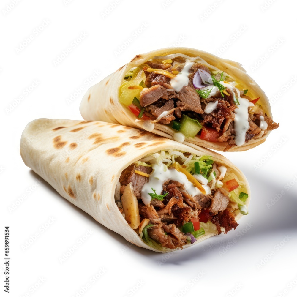 Shawarma on a white background. Shawarma on a white background.