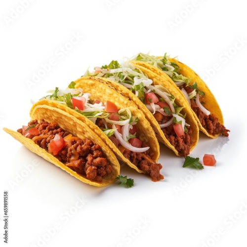 Tacos on a white background. 