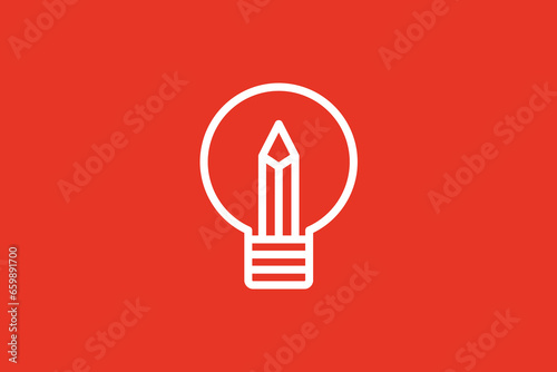 creative bulp lamp illustration.  Vector illustration  in flat style design.