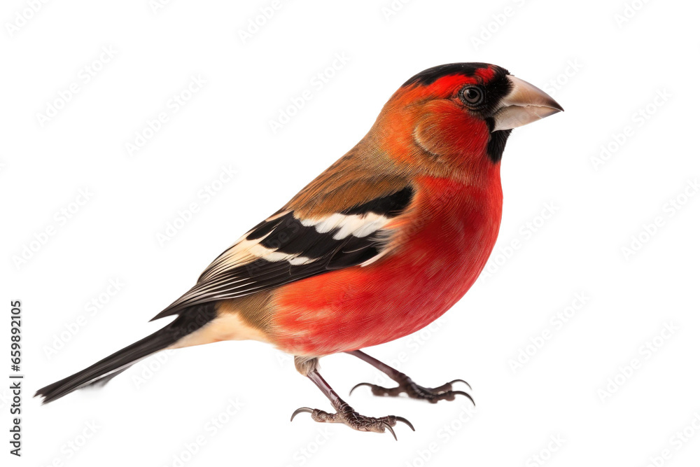 Realistic Grosbeak Portrait on isolated background