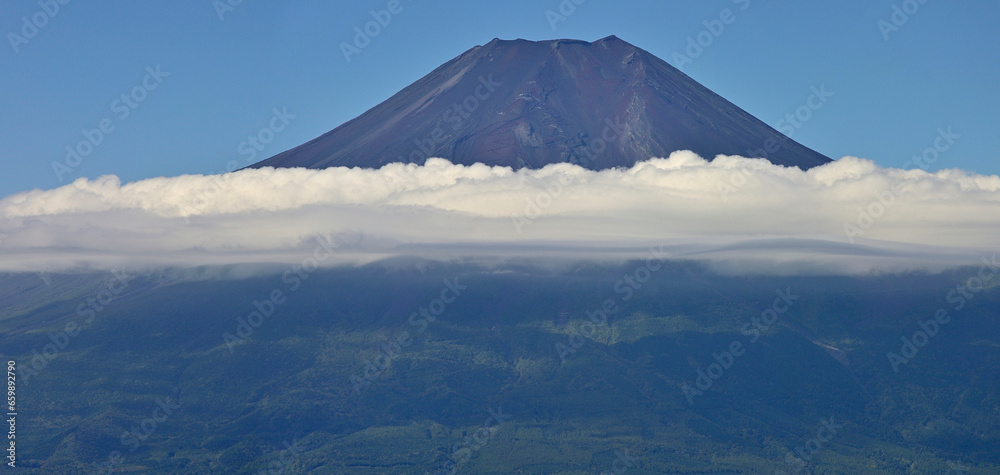 Fototapeta premium 道志山塊の杓子山山頂より望む夏の富士山 