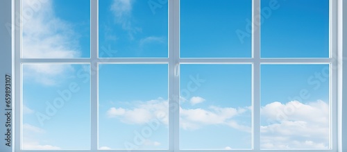 Contemporary view of cloudy sky through a window