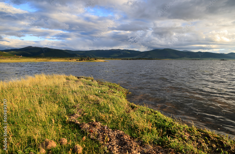 Tsagaan Nuur Lake in the evening, Mongolia