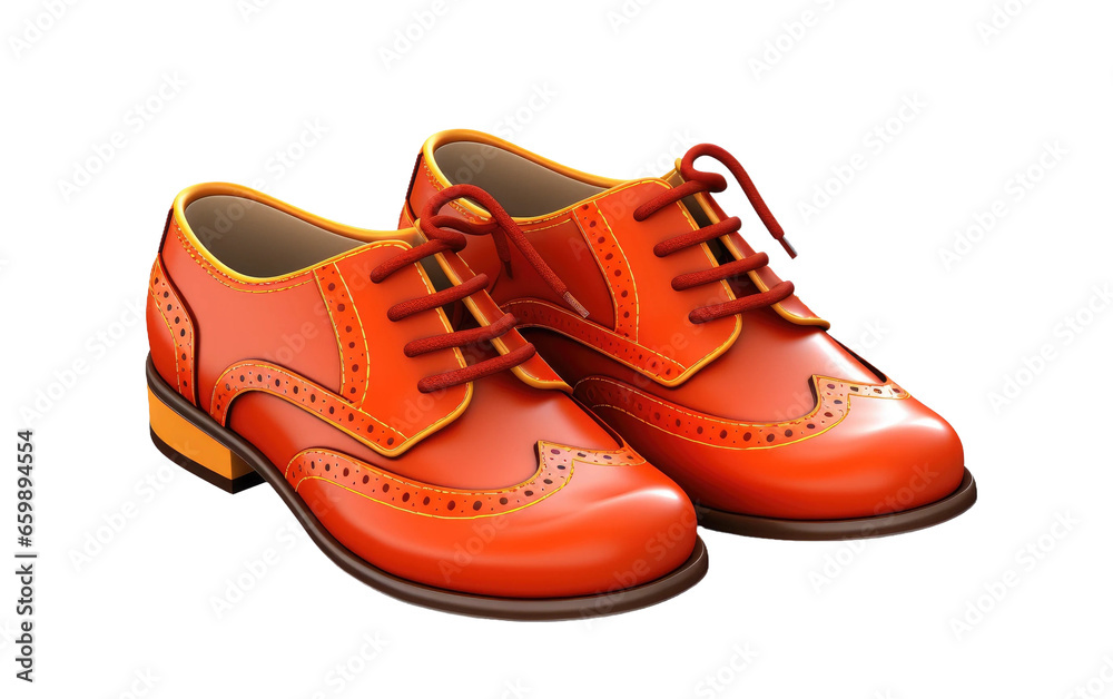 Playful 3D Cartoon Brogues on isolated background