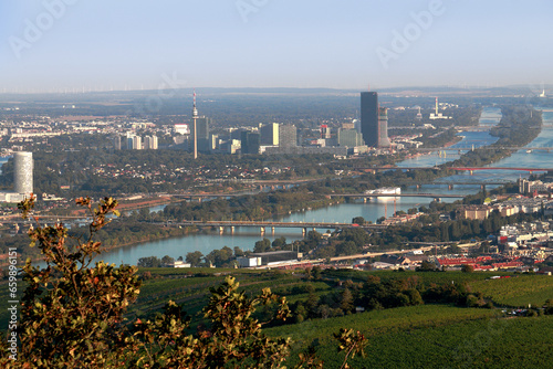 Panorama of Vienna, Ausria, from Kahlenberg, Cobenzl, in Autumn
