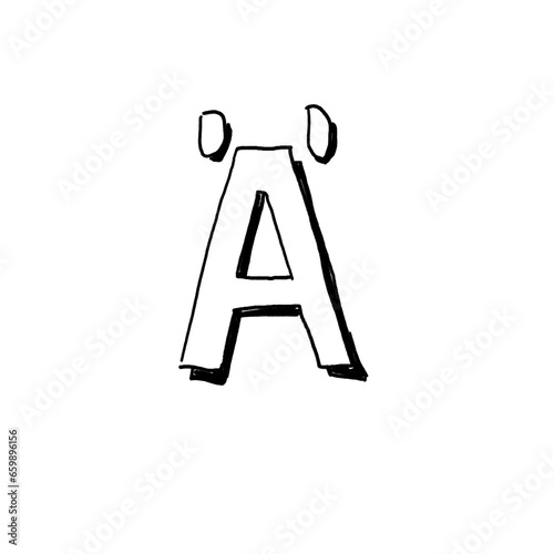 Hand drawn scribbled Letters with a shadow sketch (Black Pencil) - transparent PNG