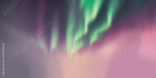 Polar lights, starry sky. Northern landscapes. Vector illustration.