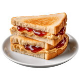 peanut butter and jam sandwich isolated on transparent background