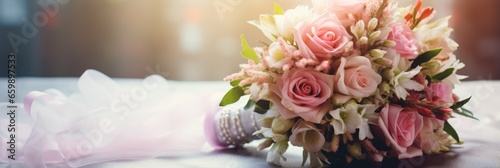 Freshly picked flowers in the bridal bouquet