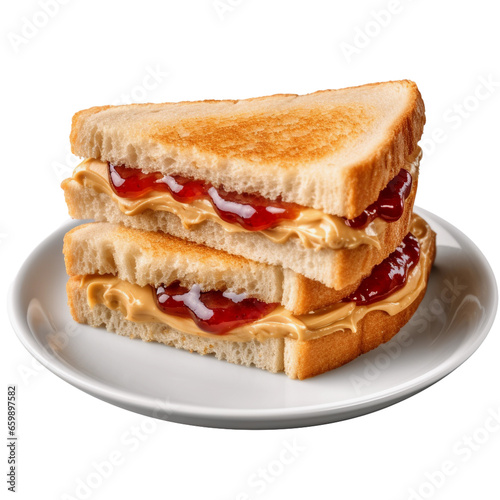 peanut butter and jam sandwich isolated on transparent background