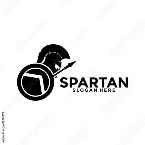 Spartan logo vector, Spartan helmet logo vector illustration design template