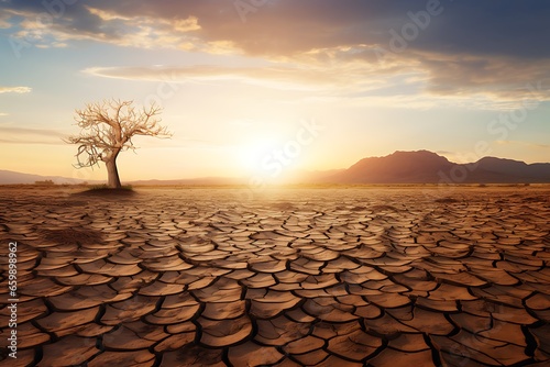 dry cracked earth, global warming concept