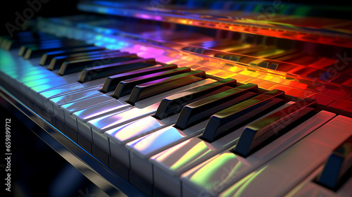 piano keys spectrum multicolored.