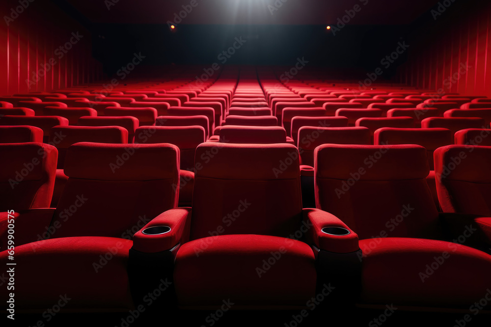 cinema auditorium with empty red seats cinema auditorium with empty red seats