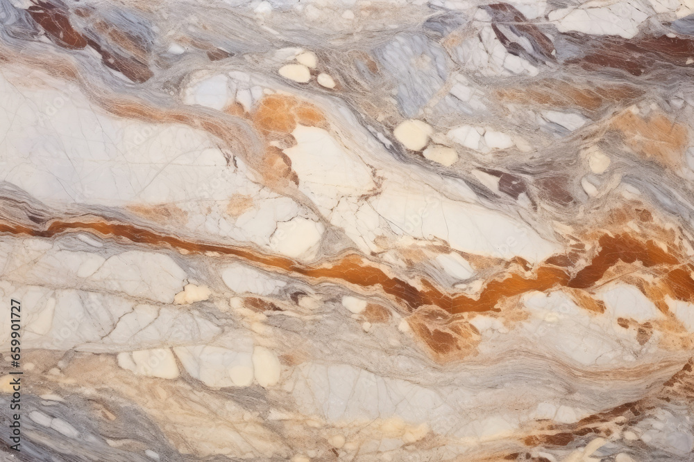 Capturing the Lustrous Elegance of Polished Marble: Glimpses of Intricate Patterns and Transcendent Symmetry in the Macro Texture of Timeless Stone Surfaces.